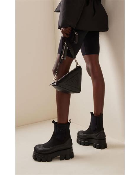 prada patent monolith boots|monolith gabardine boots.